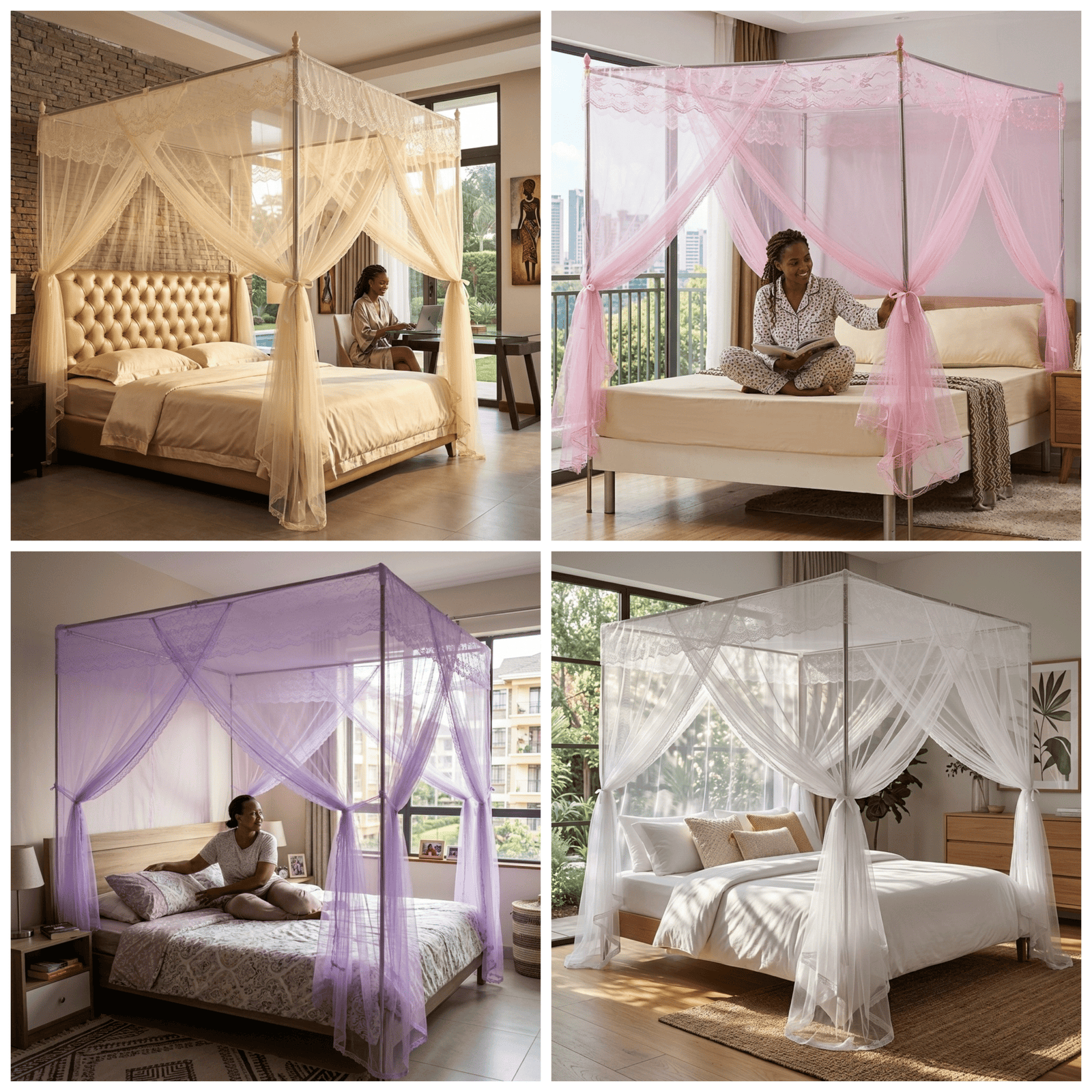 4 Stand Straight Mosquito Nets