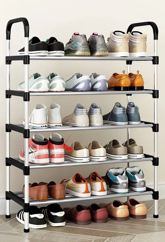 7-Tier Shoe Rack - One Column – Black