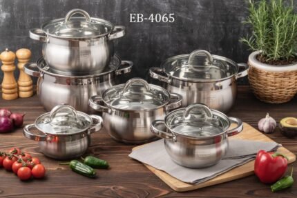 Edenberg 12-Piece Stainless Steel Cookware Set