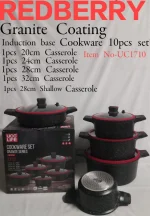 10-Piece REDBERRY Granite Nonstick Cookware Set