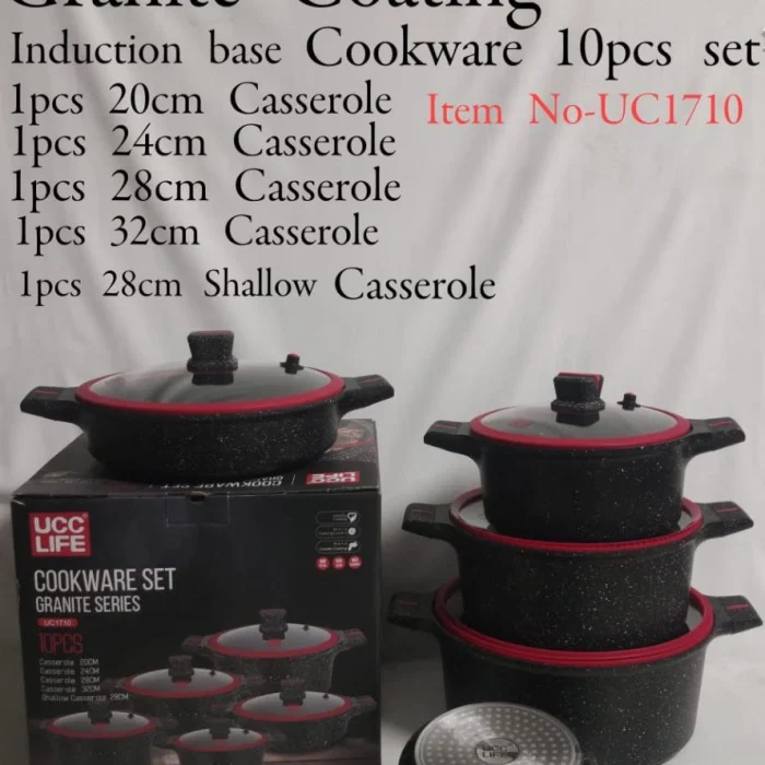 10-Piece REDBERRY Granite Nonstick Cookware Set