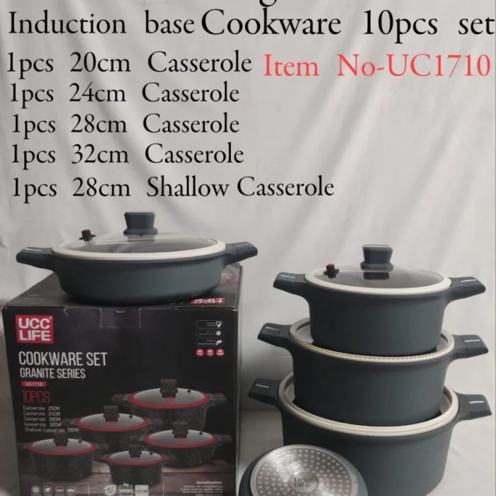 10-Piece REDBERRY Granite Nonstick Cookware Set