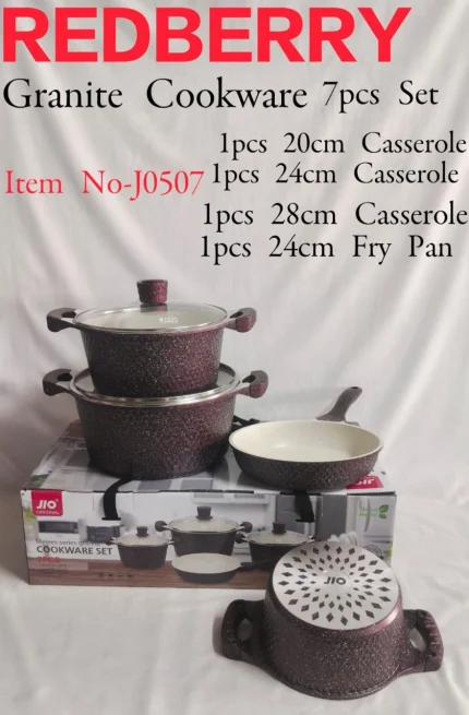 REDBERRY 7pcs Granite Cookware Set