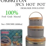 ORBRITON Plastic Designer Hotpot – 3pcs Set – Grey