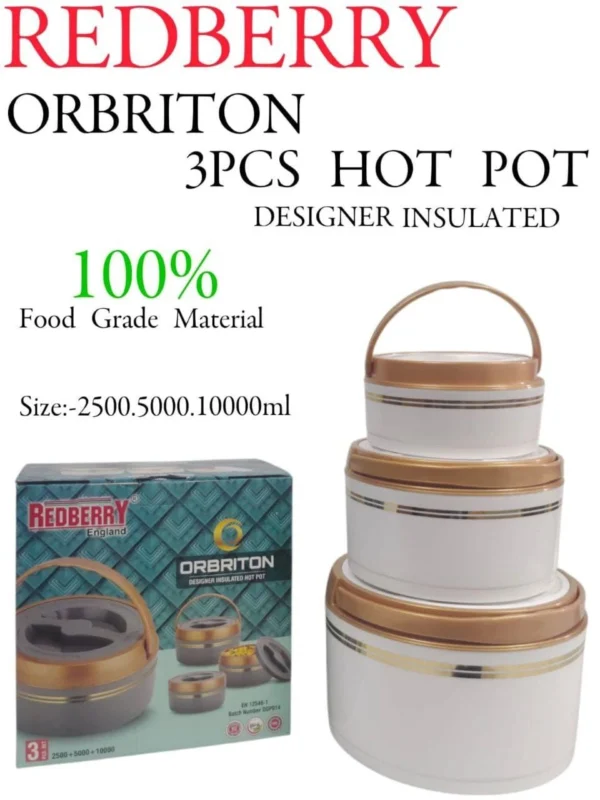 3 Piece REDBERRY ORBRITON Hotpot Set | Smart Enterprise – White
