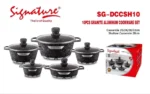 10-Piece Signature Granite Aluminum Cookware Set – Black