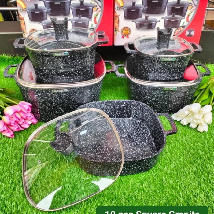 10-Piece Signature Square Granite Die Cast Cookware Set