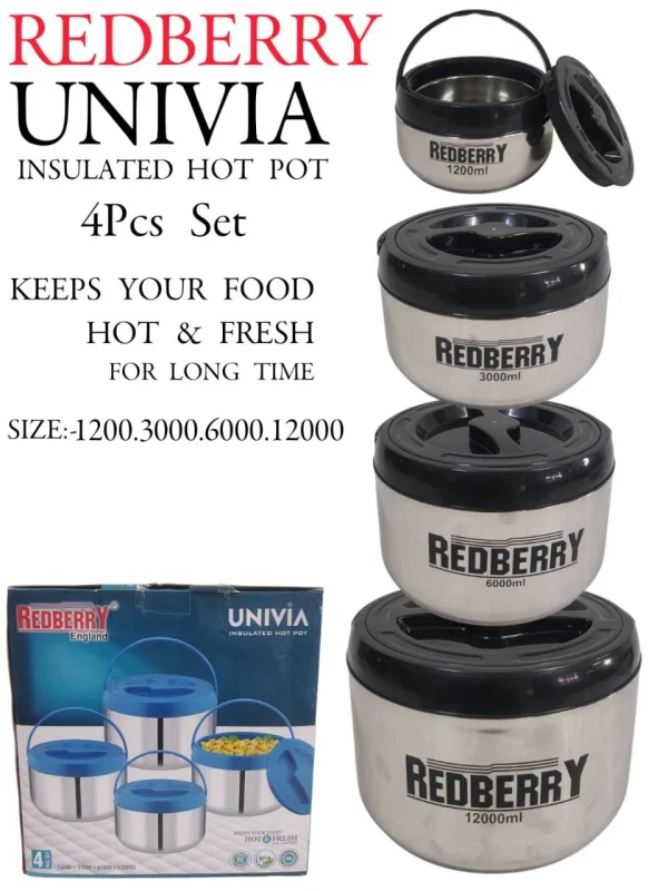 UNIVIA Stainless Steel Insulated Hotpot Set – 4pcs