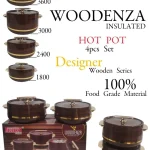 WOODENZA 4pcs Insulated Hotpot Set