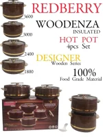 WOODENZA 4pcs Insulated Hotpot Set – Brown