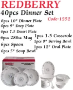 40-Piece REDBERRY Opalware Dinner Set | Smart Enterprise – Code-1252