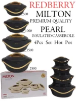 4-Piece REDBERRY MILTON Pearl Insulated Hotpot Set – Black