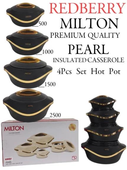 4-Piece REDBERRY MILTON Pearl Insulated Hotpot Set – Black