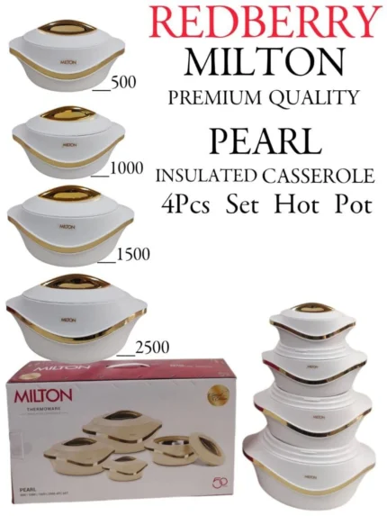 4-Piece REDBERRY MILTON Pearl Insulated Hotpot Set – White