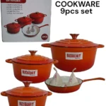 9-Piece REDBERRY Enamel Coated Cast Iron Cookware Set – Orange