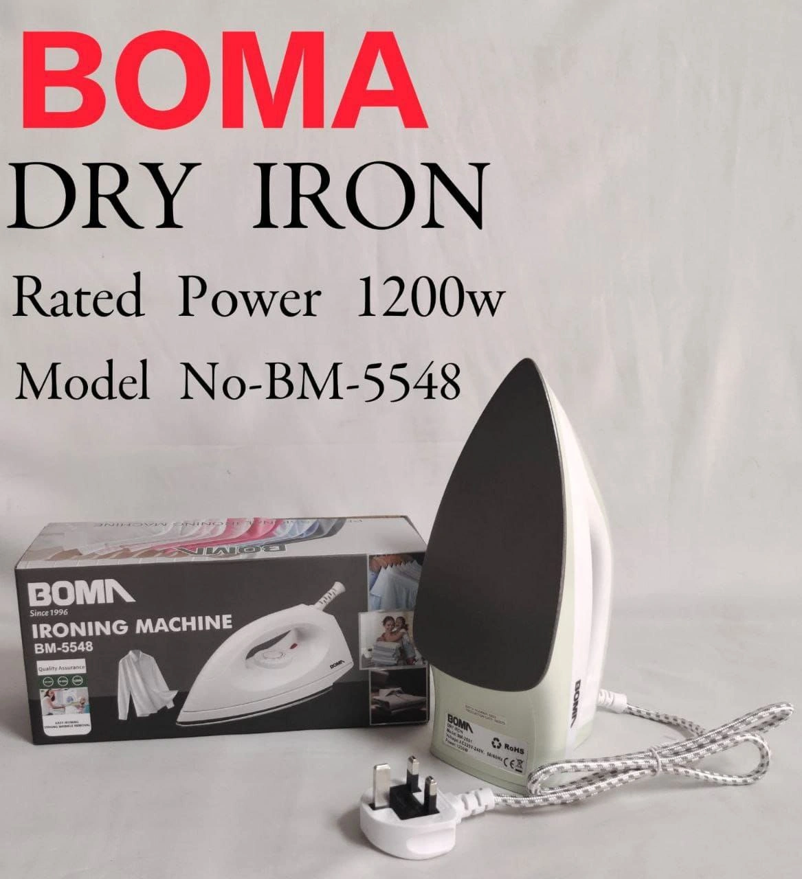 1200W BOMA Dry Iron Non-stick coated | Smart Enterprise – BM-5548
