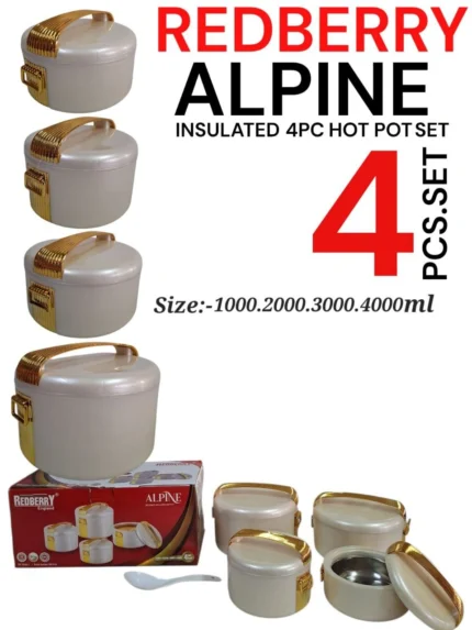 4PC Redberry Alpine Insulated Hot Pot Set | Smart Enterprise – Cream