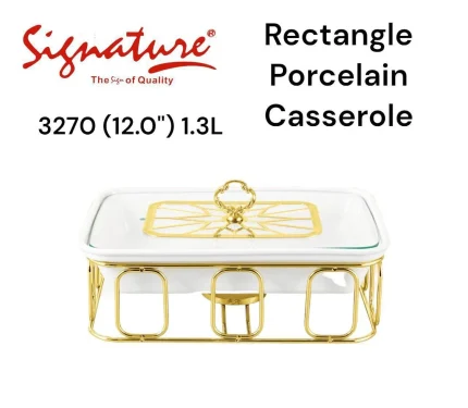 Signature Rectangular White Porcelain Casserole – 1.3 L