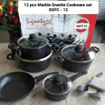 12-Piece Signature Marble Granite Cookware Set