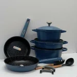12-Piece UCC Life Blue Aluminum Non-Stick Cookware Set