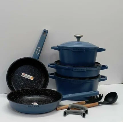 12-Piece UCC Life Blue Aluminum Non-Stick Cookware Set