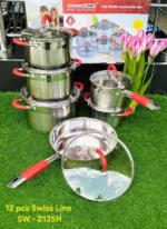 12pcs Swiss Line Stainless Steel Cookware Set