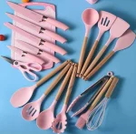 19PCS Silicone Kitchen Utensil Set with Knives