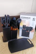 19PCS Silicone Kitchen Utensil Set with Knives