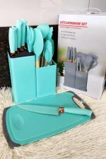 19PCS Silicone Kitchen Utensil Set with Knives