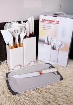 19PCS Silicone Kitchen Utensil Set with Knives