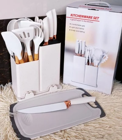 19PCS Silicone Kitchen Utensil Set with Knives