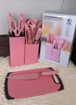 19PCS Silicone Kitchen Utensil Set with Knives