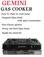 2-Burner Gas Cooker with Glass Top