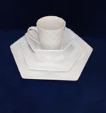 24-Piece Hexagon Ceramic Dinner Set Plates Cups