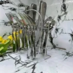 24-Piece Silver Stainless Steel Cutlery Set