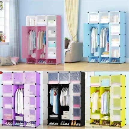 3-Column Plastic Wardrobe