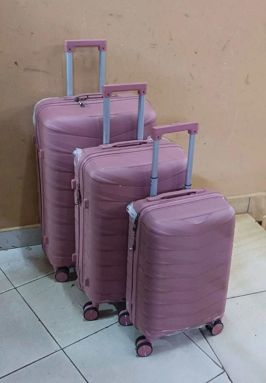 3-in-1 Unbreakable PP Suitcase Set – 4, Maroon