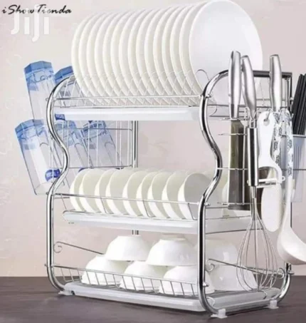 3 Layer Stainless Steel Dish Rack Drainer