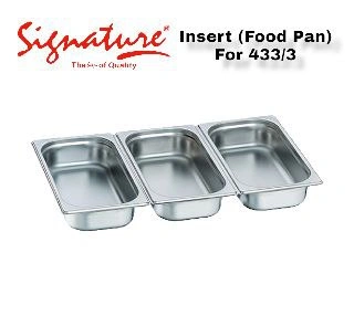 3 Pcs Food Pan Inserts for Triple Chafing Dish