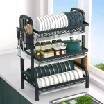3-Tier High-Quality Carbon Steel Dish Rack