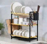 3-Tier Stainless Steel Dish Rack with Holders