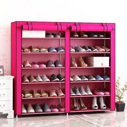 36 pairs Double Column Metallic Shoe Rack – ,