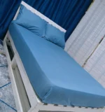 3pc Cotton Fitted Bedsheet Set Deep Pocket – 6 by 6, Navy-blue