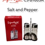3pcs Signature Glass Stainless Steel Salt Pepper Set