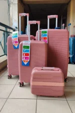4-in-1 Unbreakable Suitcase Set (Size 3) – Pink