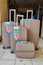 4-in-1 Unbreakable Suitcase Set (Size 3) – Beige