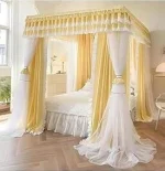 4 Stand Canopy Mosquito Net – 5 by 6, Beige