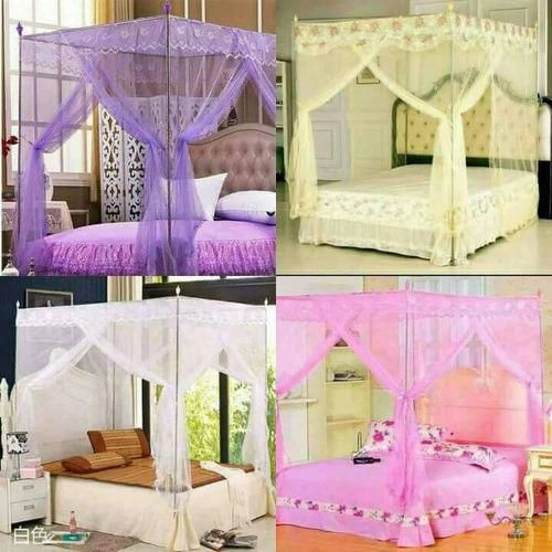 4 Stand Straight Mosquito Nets – 6*6, Pink