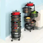 4-Tier Rotating Corner Rack with Wheels