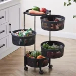4-Tier Rotating Corner Rack with Wheels